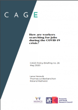 How are workers searching for jobs during the COVID-19 crisis?: (CAGE Policy Briefing no. 26)